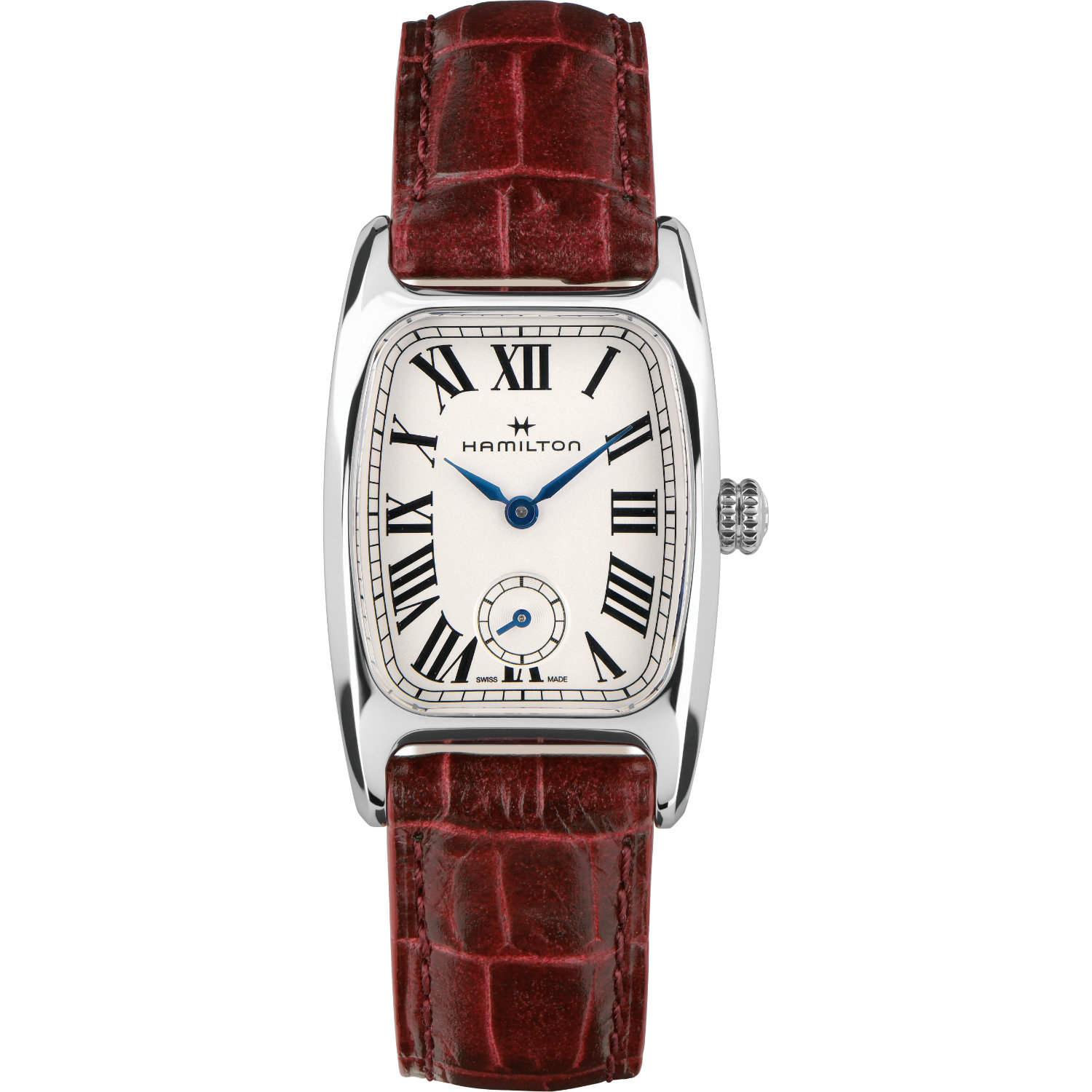 Orologio Hamilton Boulton Quarzo 23.5mm. Cassa in acciaio, movimento al quarzo, vetro zaffiro e cinturino in pelle.