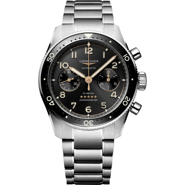 Orologio Longines Spirit Flyback 42mm. Cassa in acciaio, movimento automatico con funzione flyback, riserva di carica di 68 ore. Impermeabile 100 metri.