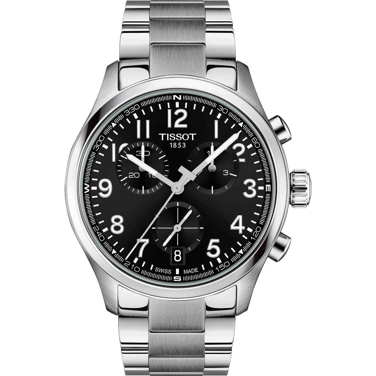Tissot-Chrono-L-Quarzo-42mm-T1164171105200-Fronte Orologio Tissot Chrono L. Movimento al quarzo con funzione cronografo. Cassa in acciaio da 42mm e vetro zaffiro.
