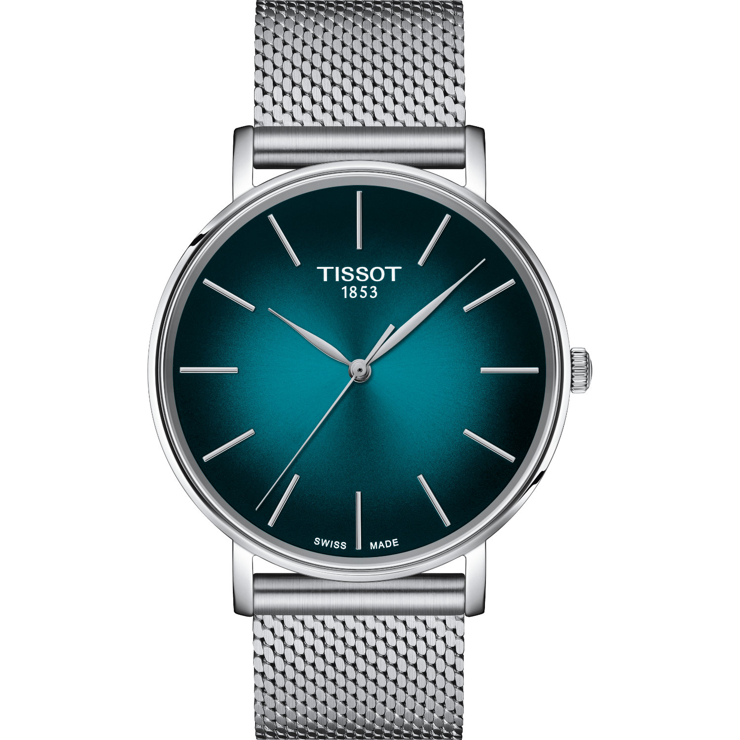 Tissot-Everytime-Quarzo-40mm-T1434101109100-Fronte Orologio Tissot Everytime 40mm. Cassa in acciaio, movimento al quarzo, vetro zaffiro. Impermeabile 50 metri.