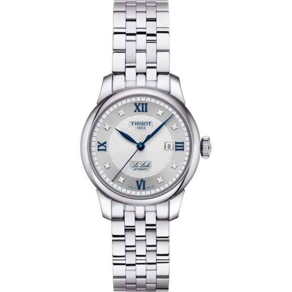 Orologio Tissot Le Locle 29mm. Orologio da donna con cassa in acciaio da 29mm, movimento automatico, vetro zaffiro e fondello a vista.