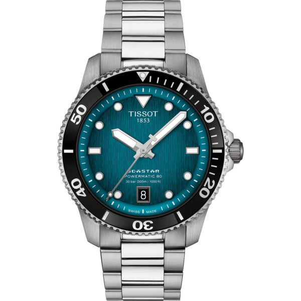 Orologio Tissot Seastar 1000 Automatico 40mm, cassa in acciaio, fondello a vista impermeabile 300 metri